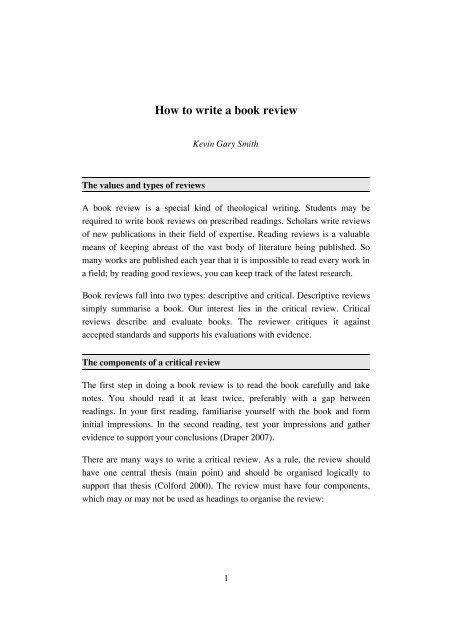 how to write book review for phd