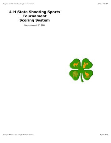 4-H State Shooting Sports Tournament Scoring System