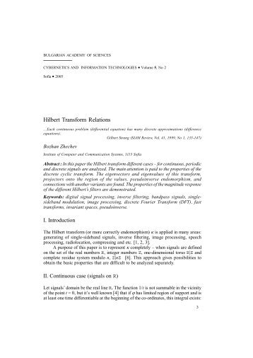 Hilbert Transform Relations - Cybernetics and Information ...