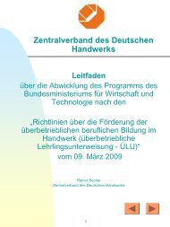 Richtlinien über die ÜBL-Förderung im Handwerk - März 2009