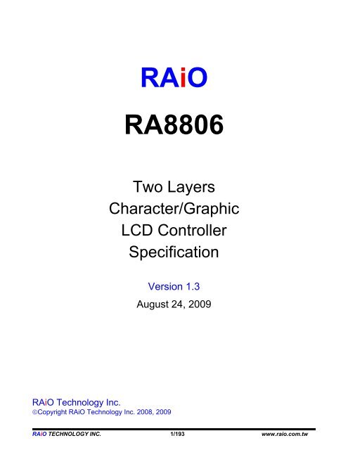 RAiO RA8806 - Display Future