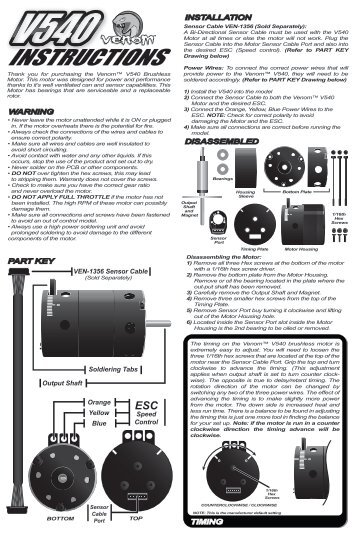 Manual - Atomik RC V540 Brushless Motor - HRC Distribution