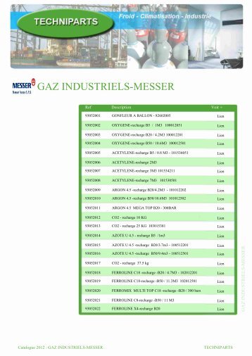 GAZ INDUSTRIELS-MESSER - techniparts