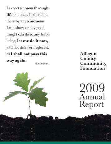 2009 AR PRINT - Allegan County Community Foundation