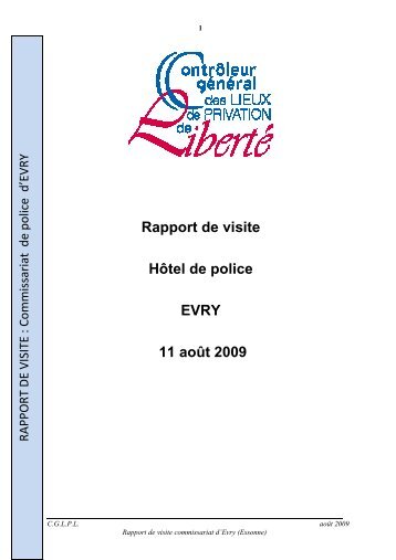 Rapport de visite de l'hÃ´tel de police d'Evry - Site du ContrÃ´leur ...