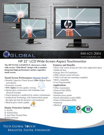 HP 22â LCD Wide-Screen-Aspect Touchmonitor - Tech Global