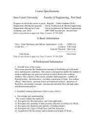 Course Specifications Suez Canal University Faculty of Engineering ...