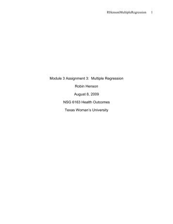 Multiple Regression Analysis - essentiavitae.com