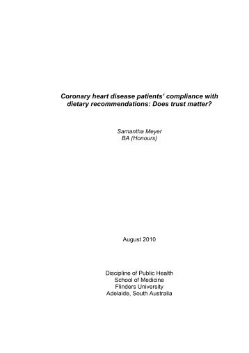 Coronary heart disease patients' compliance with dietary ...