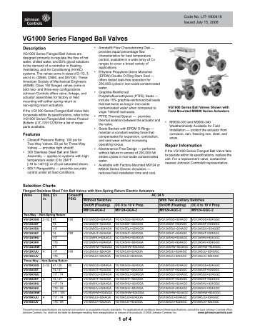 VG1000 Series Flanged Ball Valves Catalog Page - Johnson ...