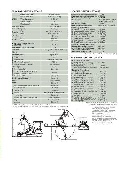 kubota diesel tractor b b26