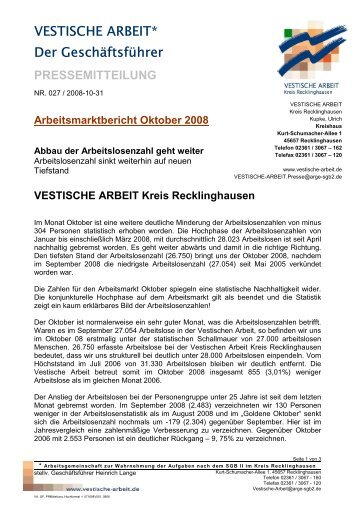 VESTISCHE ARBEIT* Der GeschÃ¤ftsfÃ¼hrer - Jobcenter Kreis ...