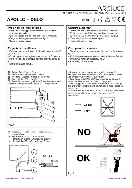 Foglio istruzioni - ArcLuce