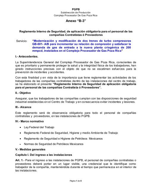 Anexo B-3 - Pemex Gas Y Petroquímica Básica