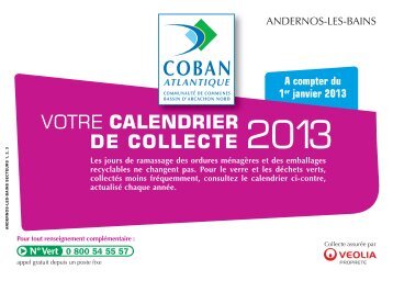 TÃ©lÃ©charger le calendrier de collecte secteurs 1 ... - Mairie d'Andernos