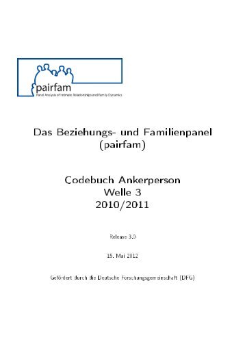 Codebuch Ankerperson Welle 3 2010/2011 - Pairfam