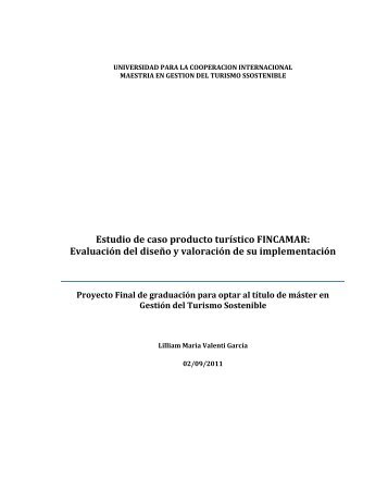 Estudio de caso producto turÃ­stico FINCAMAR - Universidad para la ...