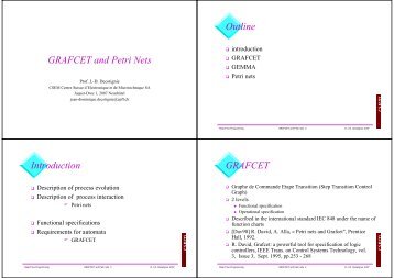 GRAFCET and Petri Nets Outline Introduction GRAFCET - EPFL