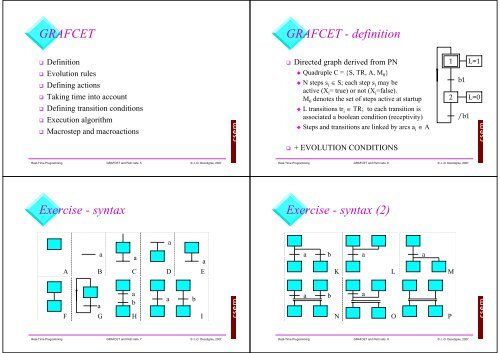 GRAFCET and Petri Nets Outline Introduction GRAFCET - EPFL