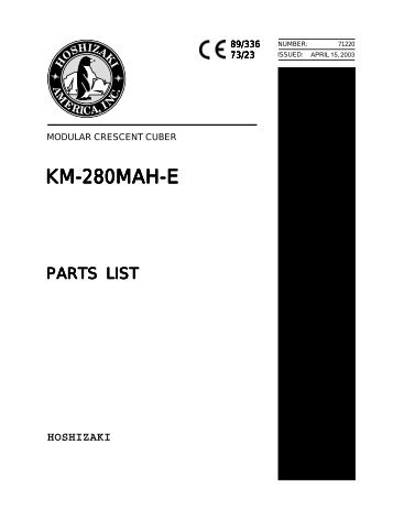 KM-280MAH-E - Hoshizaki America, Inc.