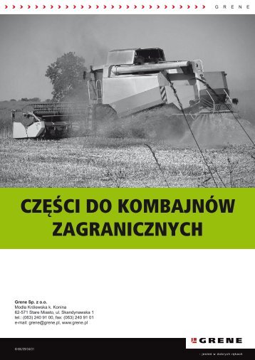 CZÄÅCI DO KOMBAJNÃW ZAGRANICZNYCH - Grene