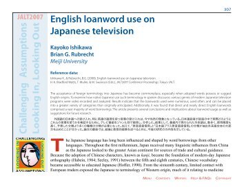 English loanword use on Japanese television - JALT Publications