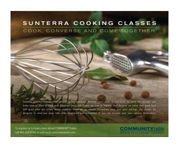 SUNTERRA COOKING CLASSES - Sunterra Market