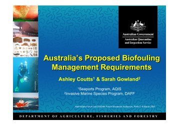 Australia's Proposed Biofouling Management Requirements Australia ...