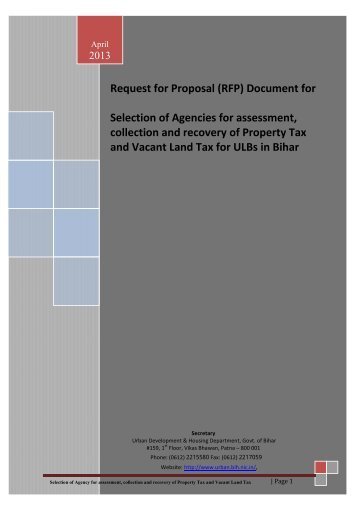 Request for Proposal (RFP) Document for - Bihar Govt. Tenders