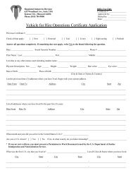 Vehicle for Hire Operations Certificate Application - City of Kansas ...