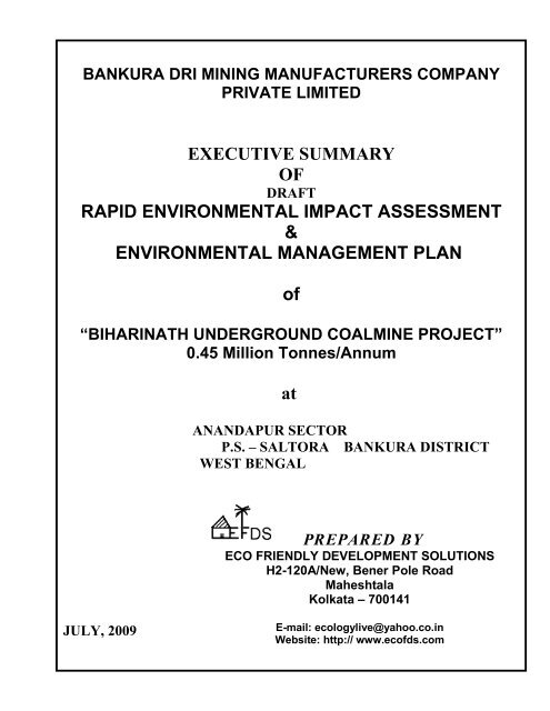 executive summary - West Bengal Pollution Control Board