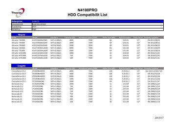 HDD Compatibility List - Thecus