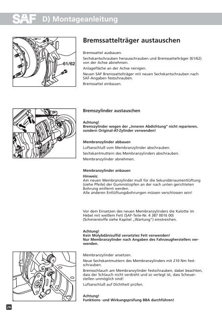 und Reparaturanleitung fÃ¼r SAF Scheibenbremse - saf-holland