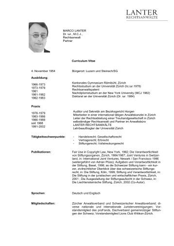 Lebenslauf (.pdf) - Lanter RechtsanwÃ¤lte