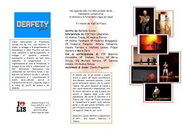 DEAFETY PROJECT. "Il fuoco nel Silenzio" - ENS Veneto