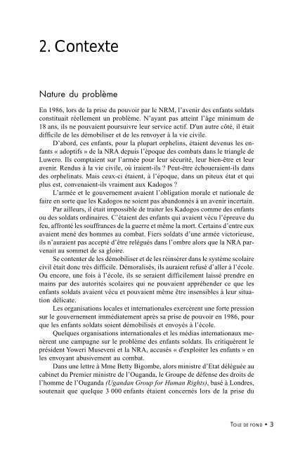 La rÃ©insertion scolaire des enfants soldats en Ouganda - ADEA