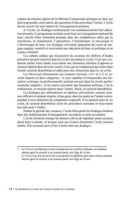 La rÃ©insertion scolaire des enfants soldats en Ouganda - ADEA