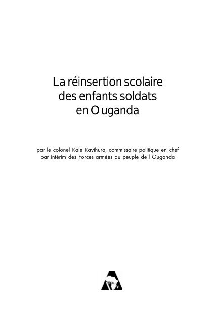 La rÃ©insertion scolaire des enfants soldats en Ouganda - ADEA