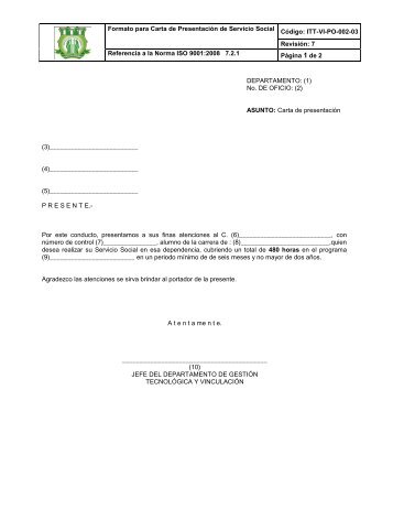 Carta de PresentaciÃ³n de Servicio Social