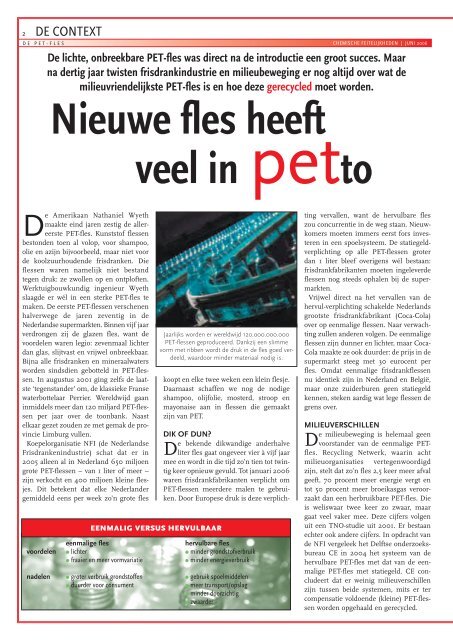 DE PET-FLES - Chemische Feitelijkheden