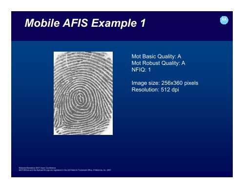 Mobile AFIS Finger Image Quality Challenges Mobile AFIS Finger ...