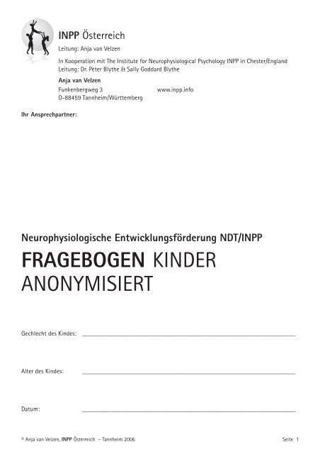 FRAGEBOGEN KINDER ANONYMISIERT - Autismus Hamburg