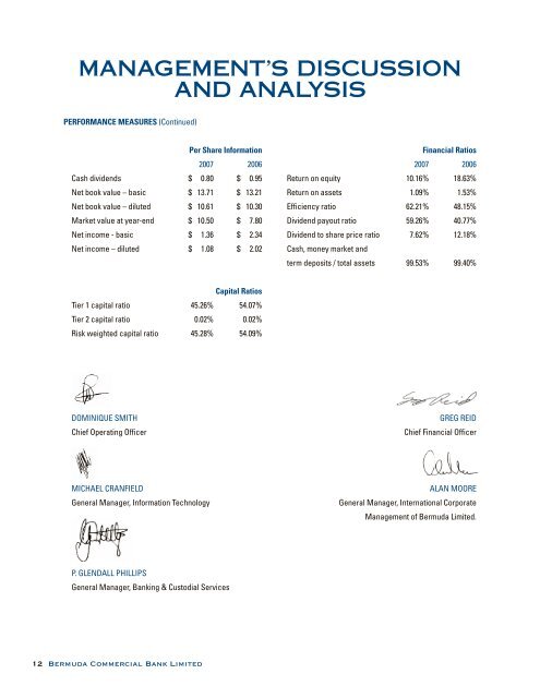 Bermuda Commercial Bank Limited Annual Report 2007