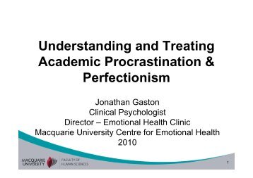 Academic procrastination and perfectionism 2010