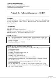Protokoll der Fachschaft Sonderpädagogik 17.10.07