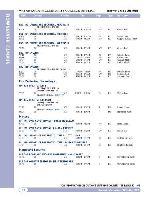 Summer 2013 Academic Schedule - Wayne County Community ...