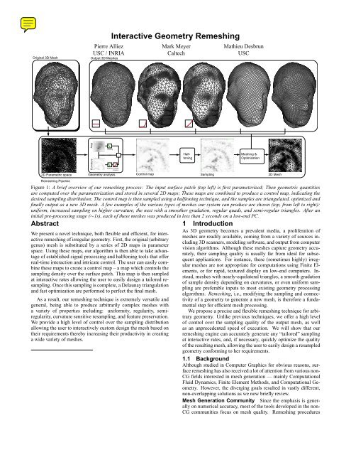 Interactive Geometry Remeshing