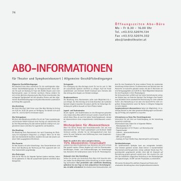 ABO-INFORMATIONEN - Tiroler Symphonie Orchester Innsbruck