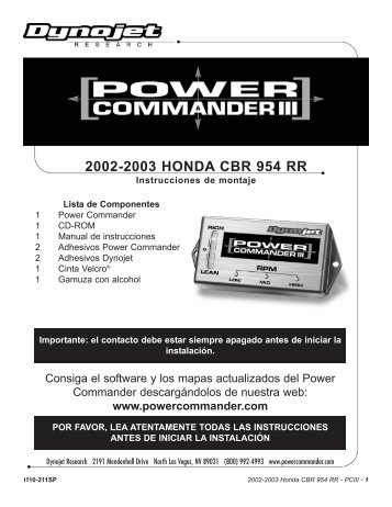 2002-2003 HONDA CBR 954 RR - Power Commander