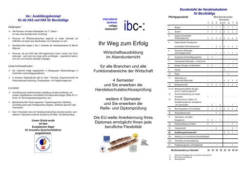 info-folder - International Business College Hetzendorf